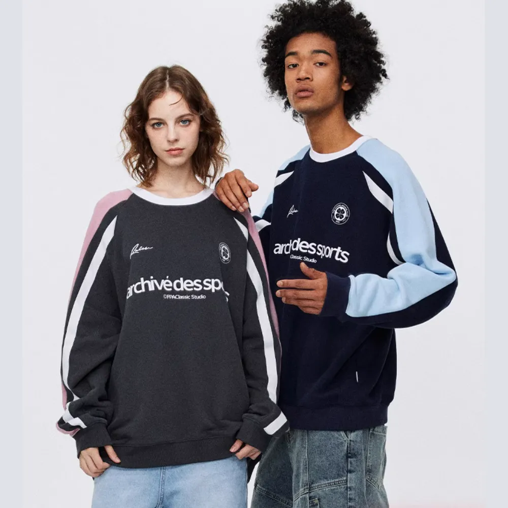 Versatile Contrasting Letter Sweatshirt