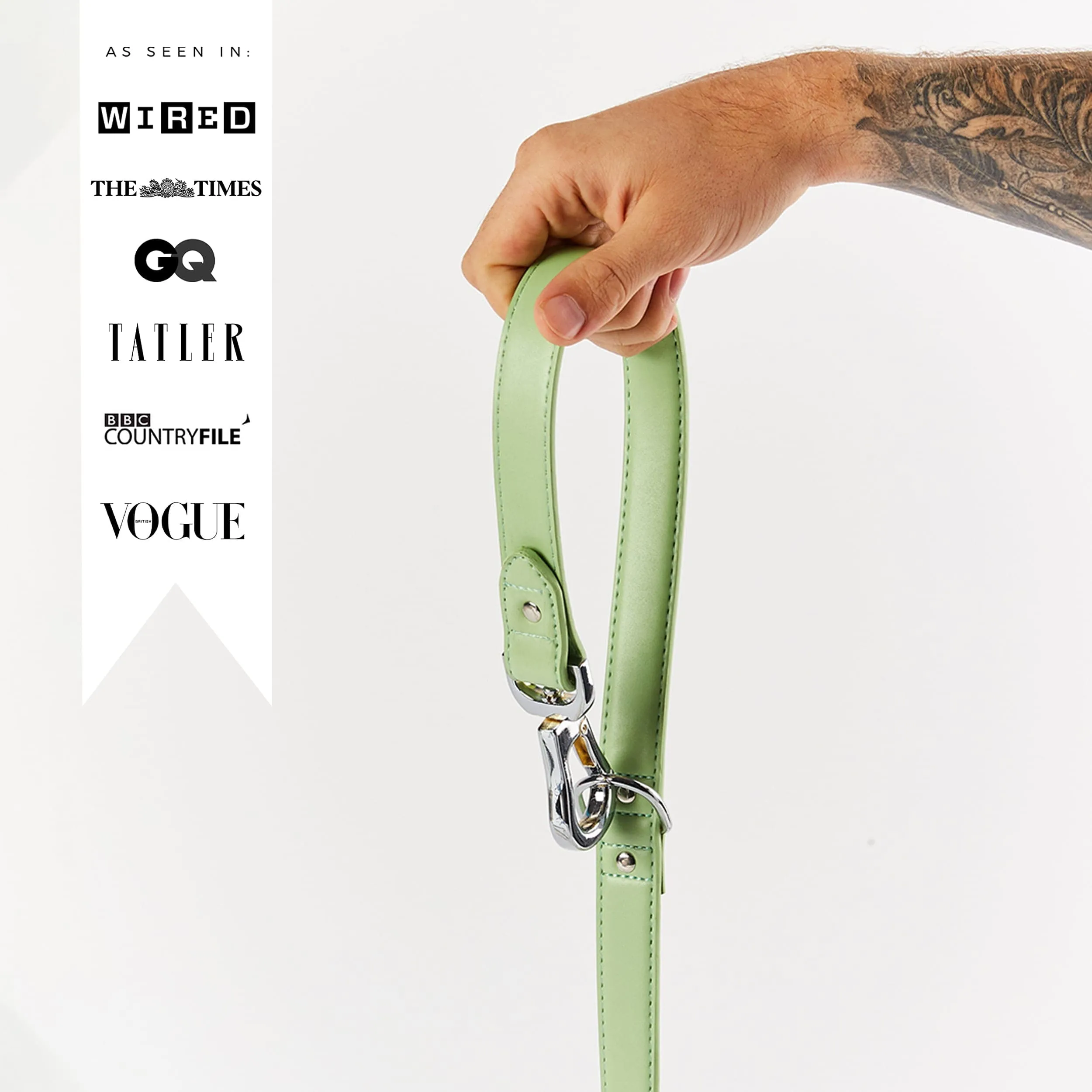 Versatile Vegan Leather Lead | Lush Green