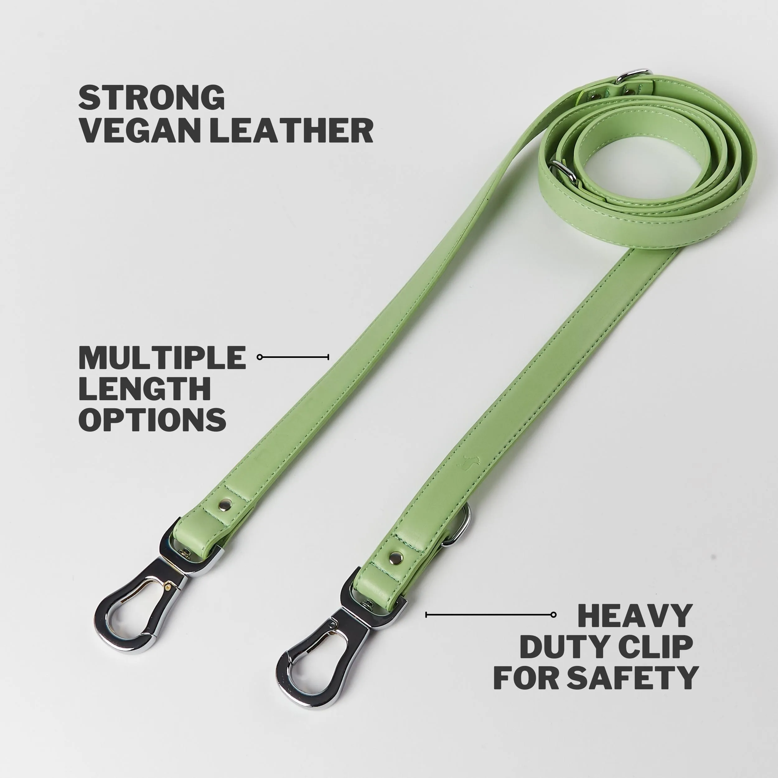 Versatile Vegan Leather Lead | Lush Green