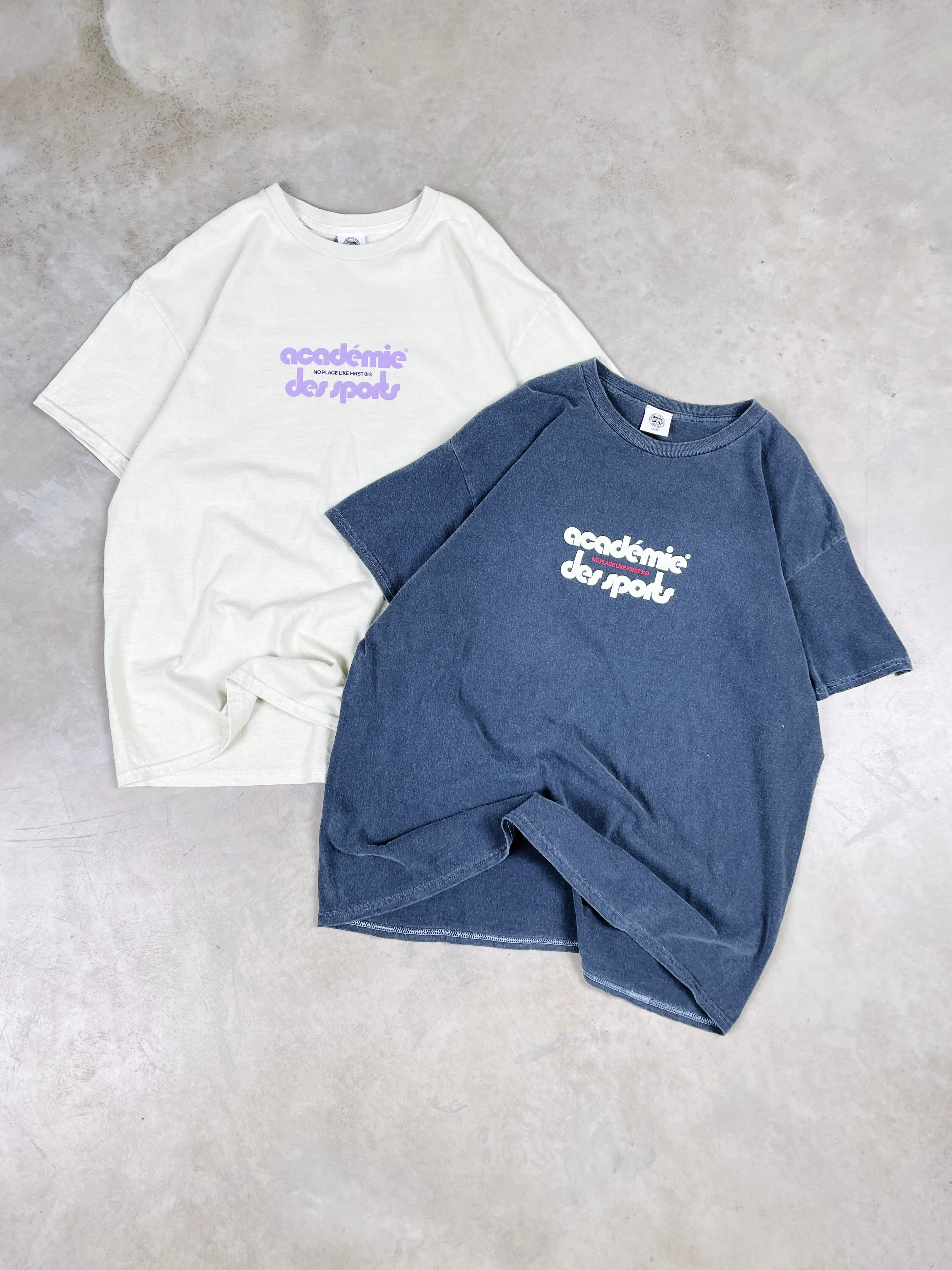 Vice 84 'Club Académie' Vintage Washed Tee Twinpack - Cream/Navy