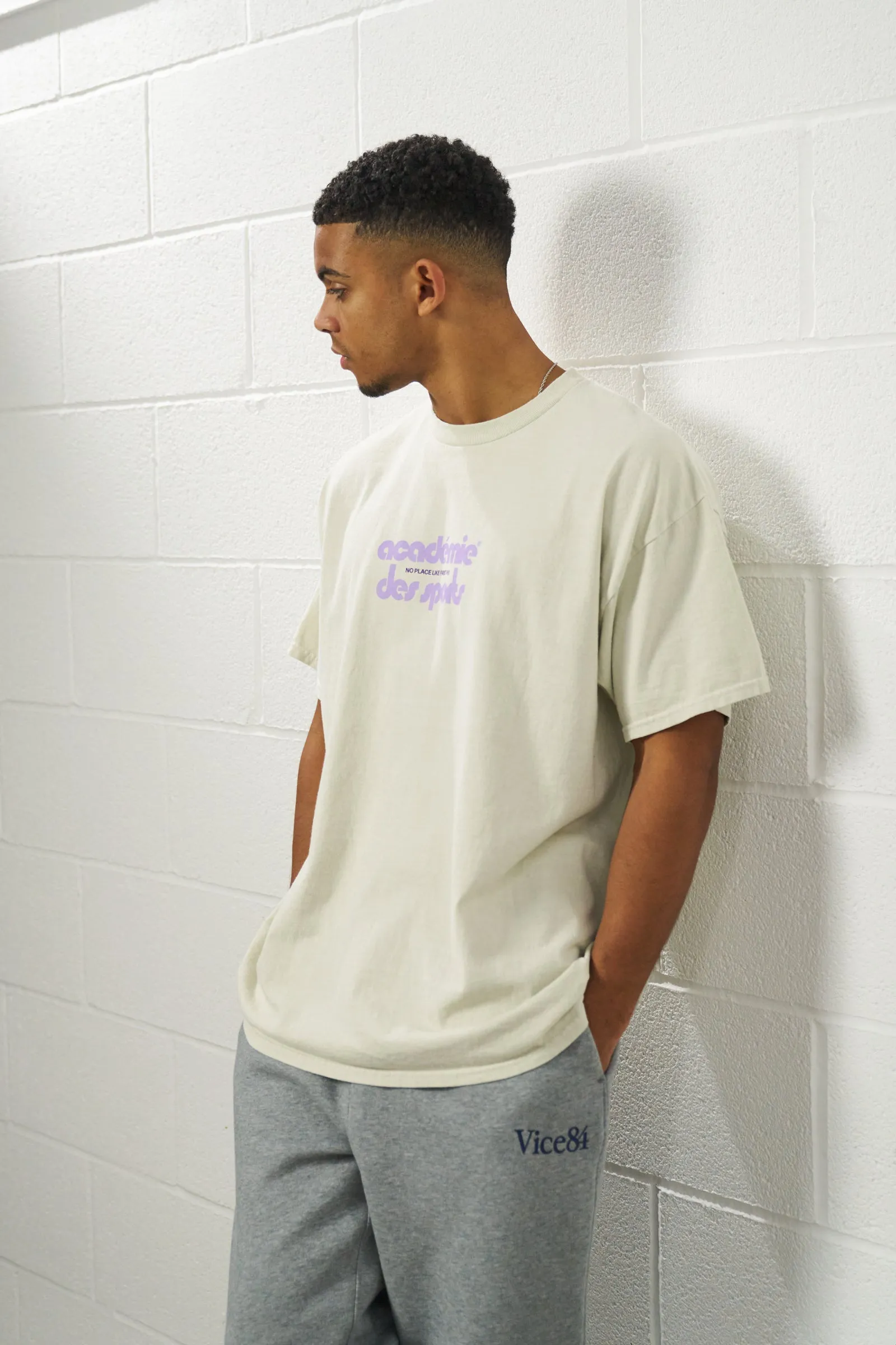 Vice 84 'Club Académie' Vintage Washed Tee Twinpack - Cream/Navy