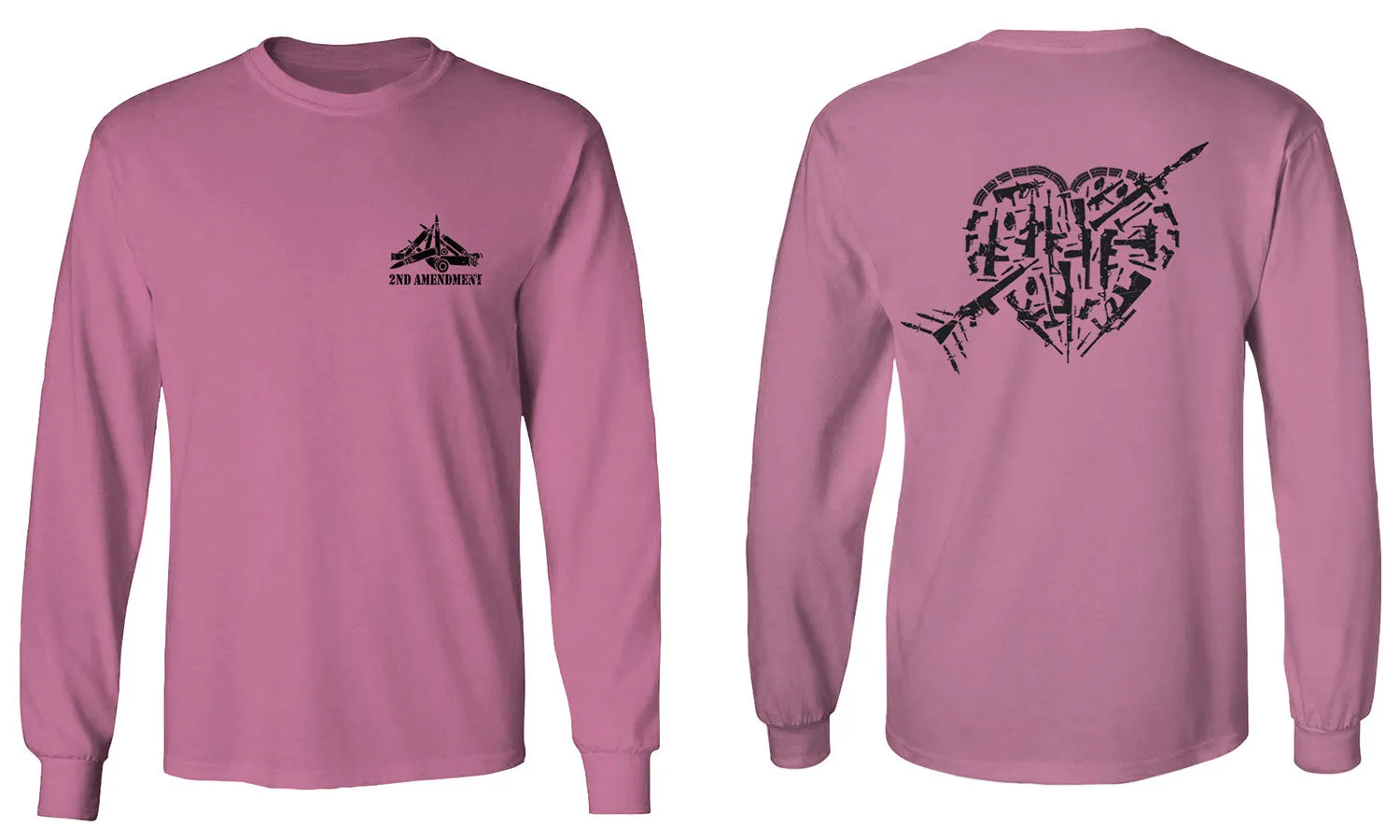 VICES AND VIRTUESS American Second Amendment Gun Rights arms Weapon Heart USA mens Long sleeve t shirt