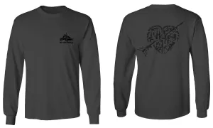 VICES AND VIRTUESS American Second Amendment Gun Rights arms Weapon Heart USA mens Long sleeve t shirt