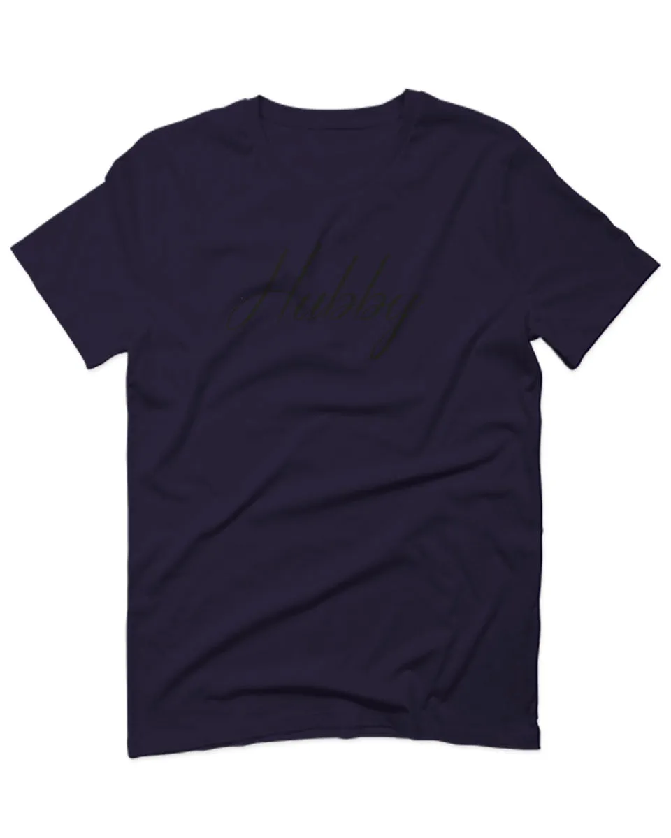 VICES AND VIRTUESS Letter Printed Hubby Couple Wedding Wifey Matching Groom For men T Shirt