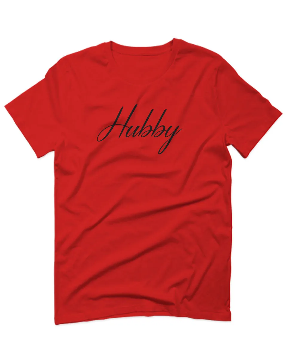 VICES AND VIRTUESS Letter Printed Hubby Couple Wedding Wifey Matching Groom For men T Shirt