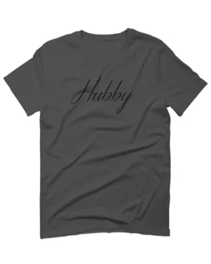 VICES AND VIRTUESS Letter Printed Hubby Couple Wedding Wifey Matching Groom For men T Shirt