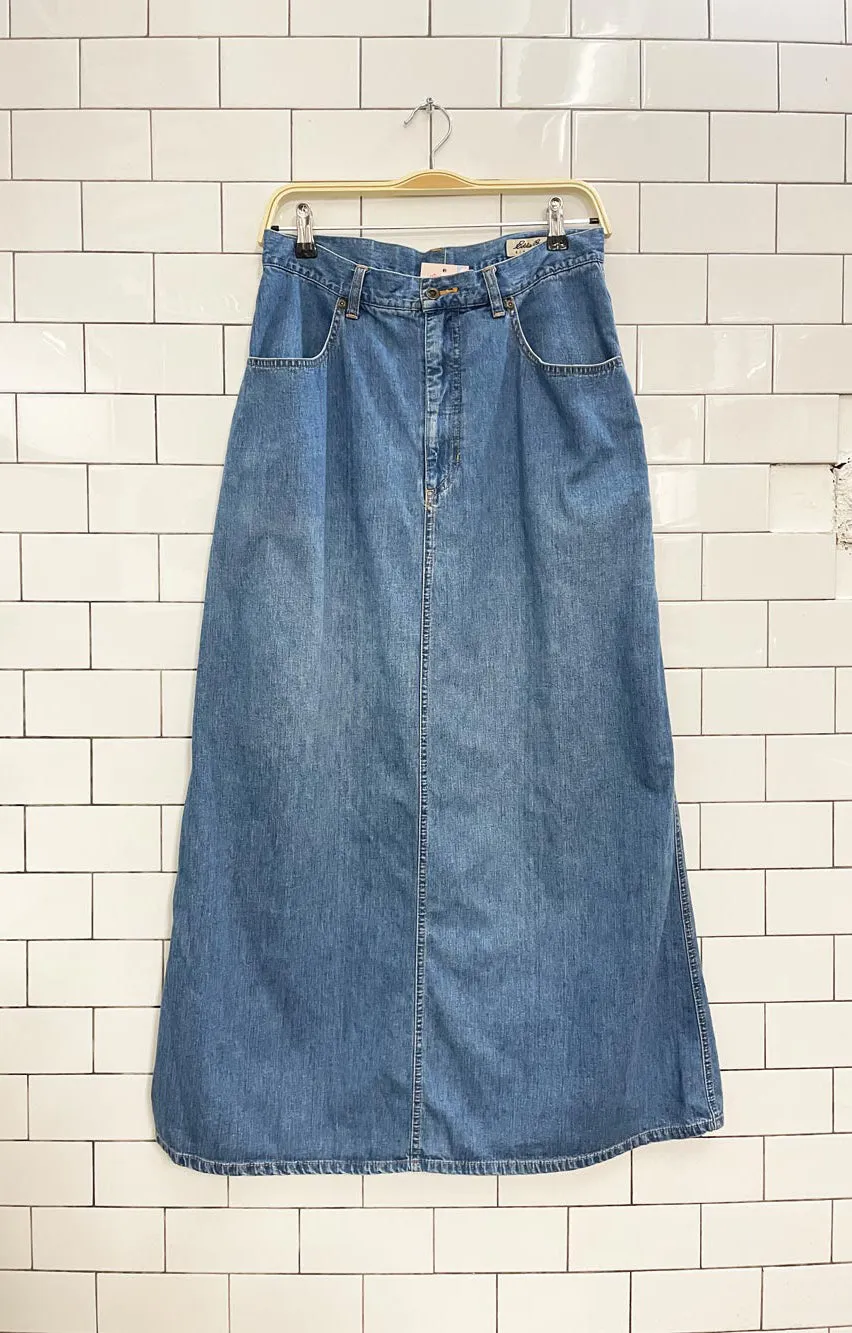 vintage 00s eddie bauer denim maxi skirt