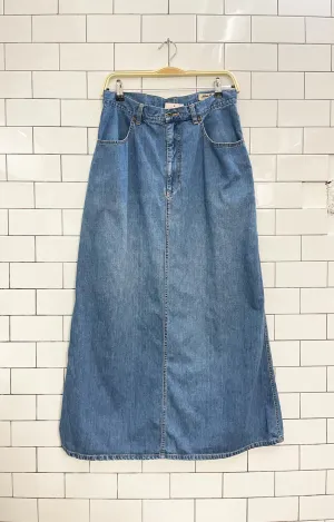 vintage 00s eddie bauer denim maxi skirt
