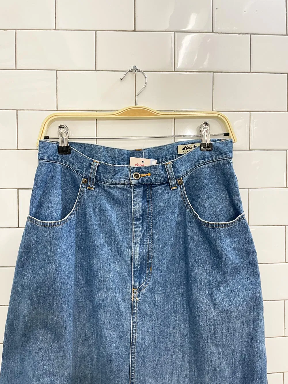 vintage 00s eddie bauer denim maxi skirt