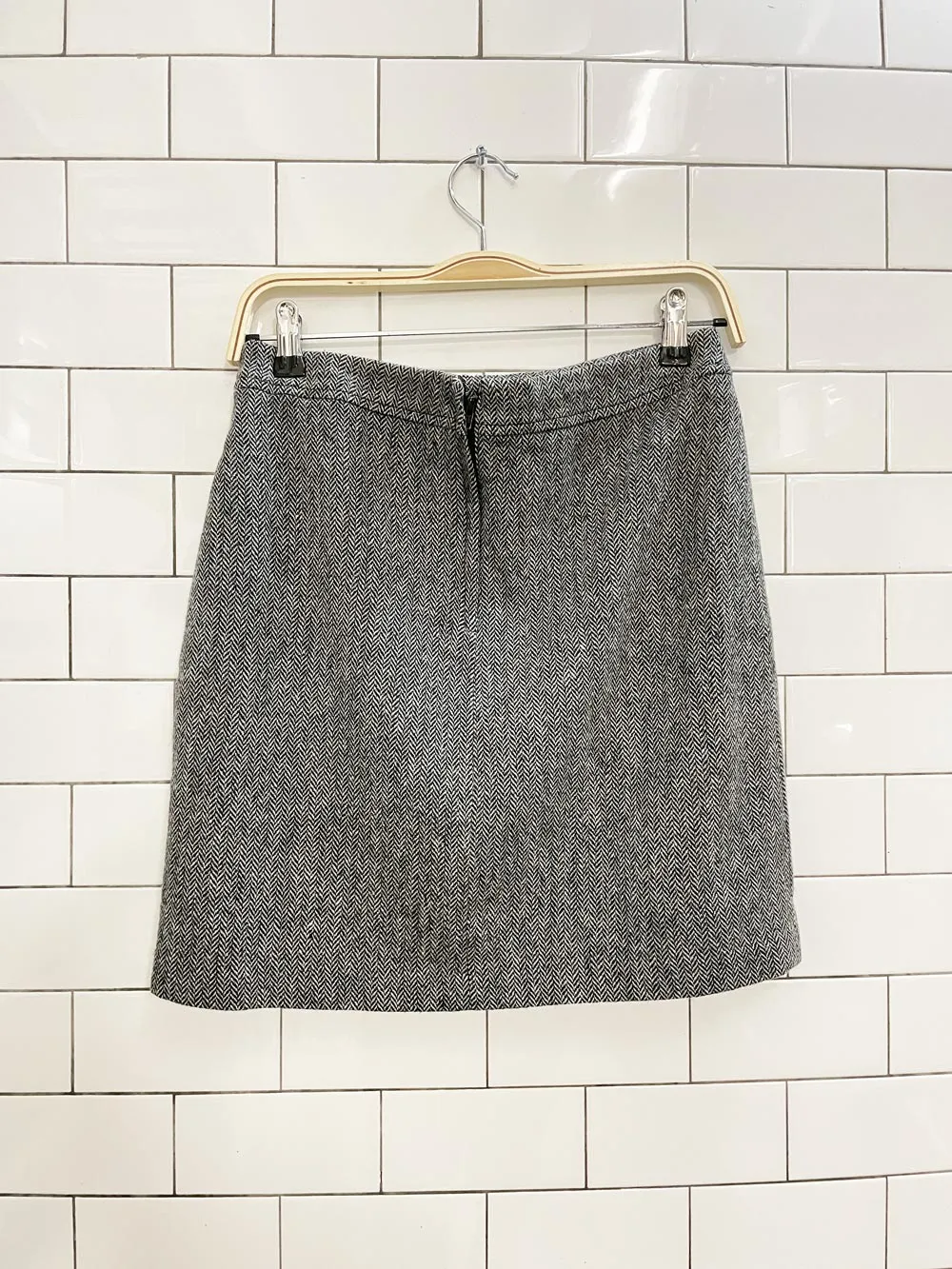 vintage 00s la redoute herringbone mini skirt