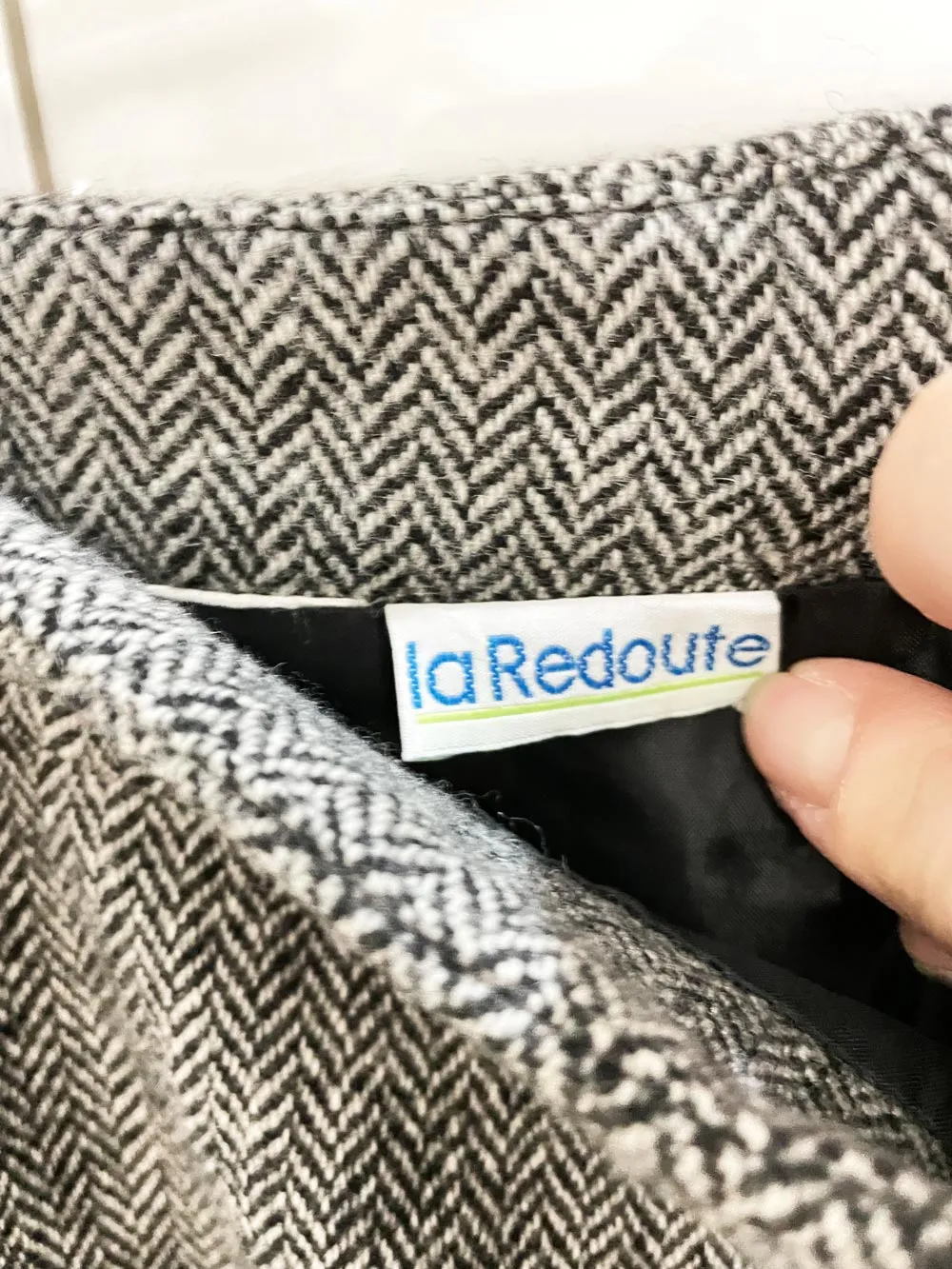 vintage 00s la redoute herringbone mini skirt