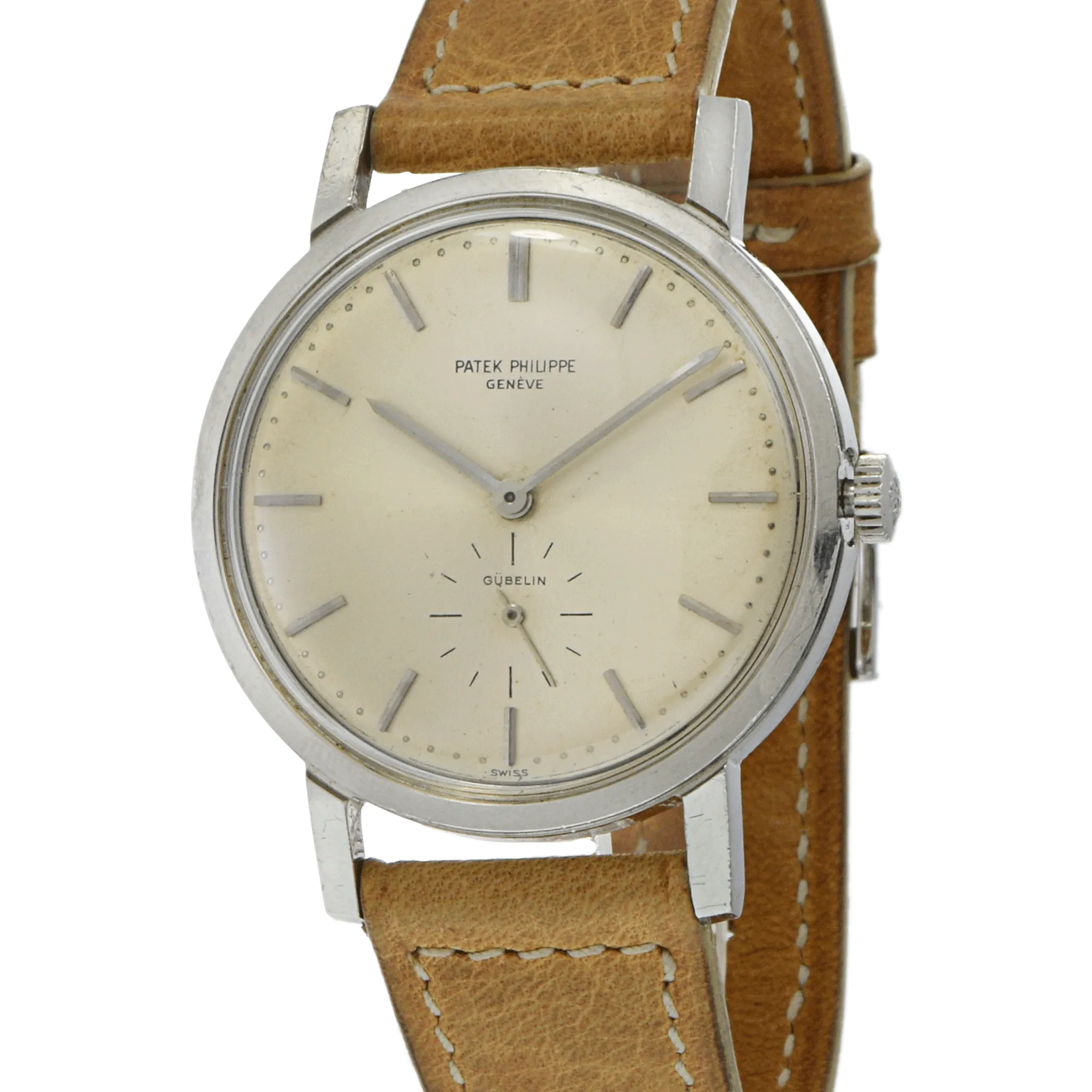 Vintage 1960s Rare Patek Philippe 3466 Calatrava "Gübelin" Stainless Steel