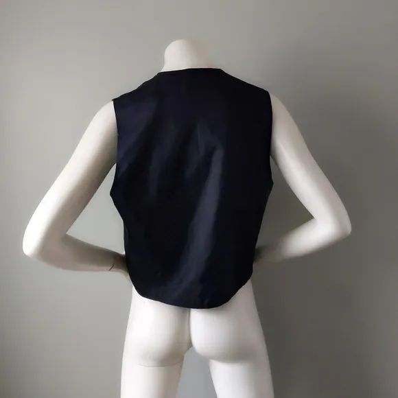 Vintage 1990s Paul Harris Black Silk Soutache Scroll Vest M