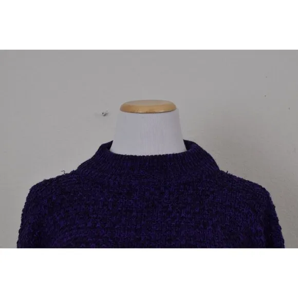 Vintage 80s Purple/Black Pullover Acrylic Sweater size S