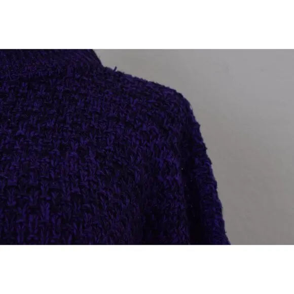 Vintage 80s Purple/Black Pullover Acrylic Sweater size S