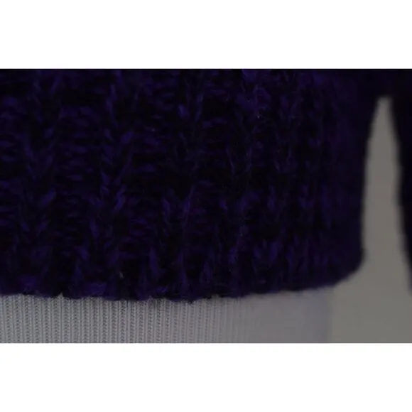 Vintage 80s Purple/Black Pullover Acrylic Sweater size S