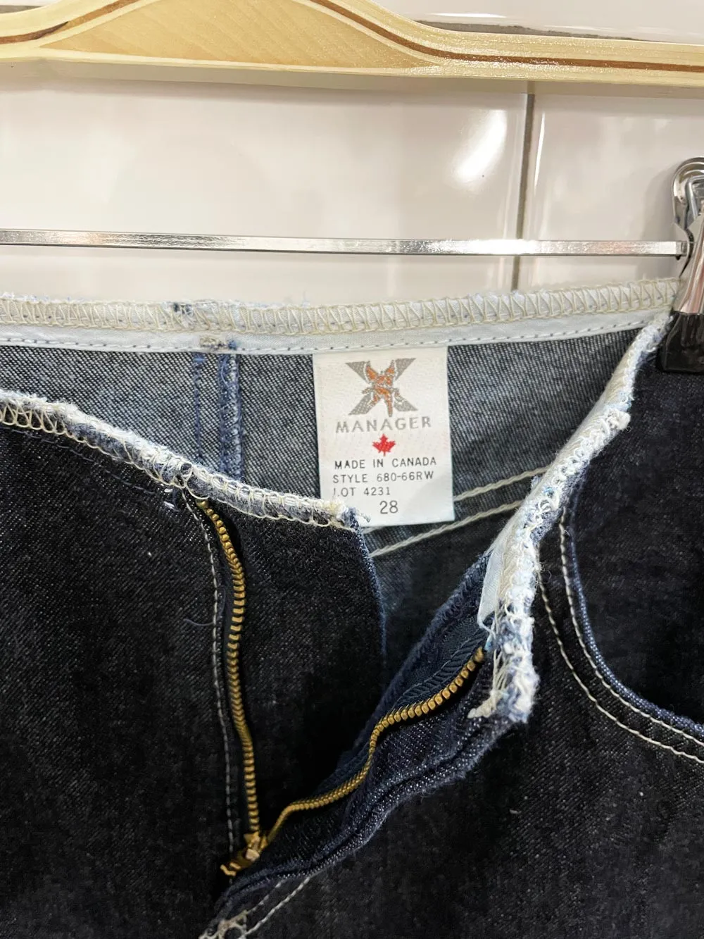 vintage 90s manager denim midi skirt