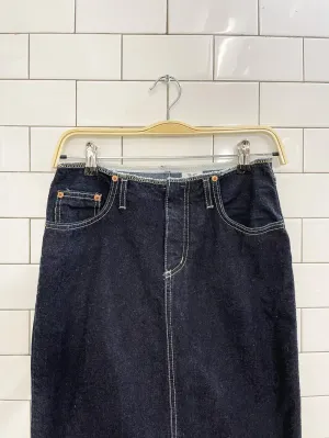 vintage 90s manager denim midi skirt