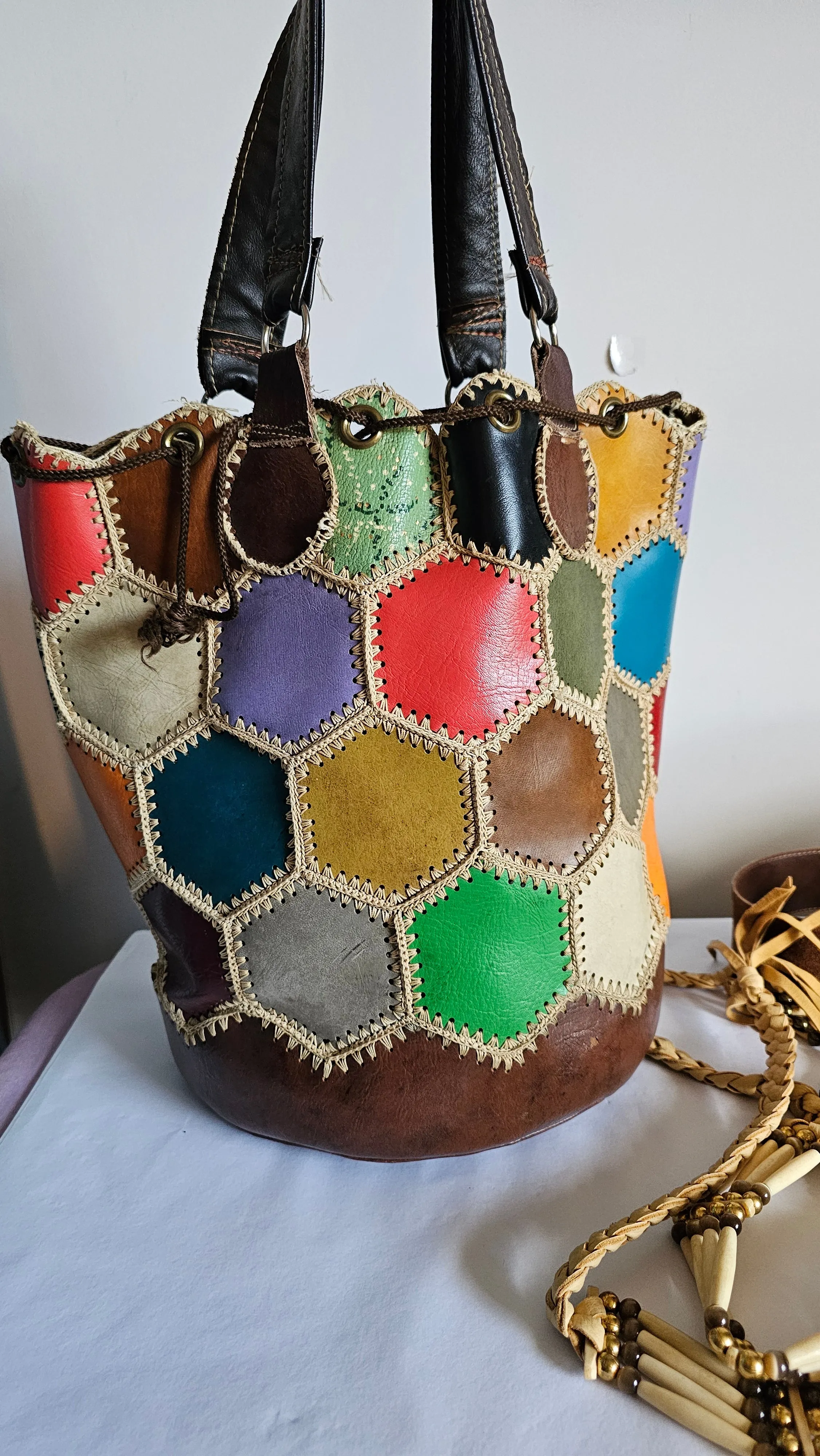 Vintage Amerileather Patchwork Shoulder Bag