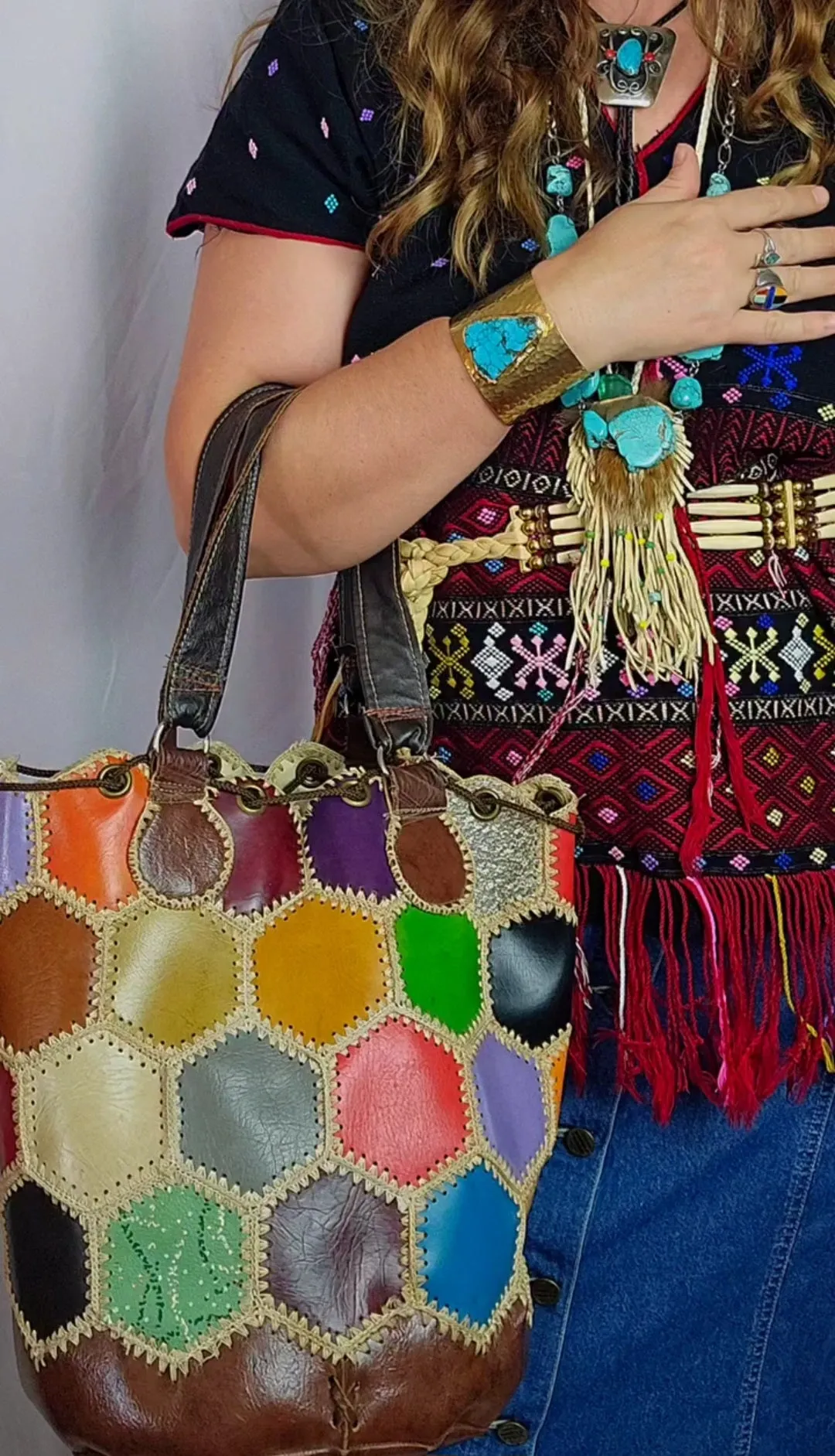Vintage Amerileather Patchwork Shoulder Bag