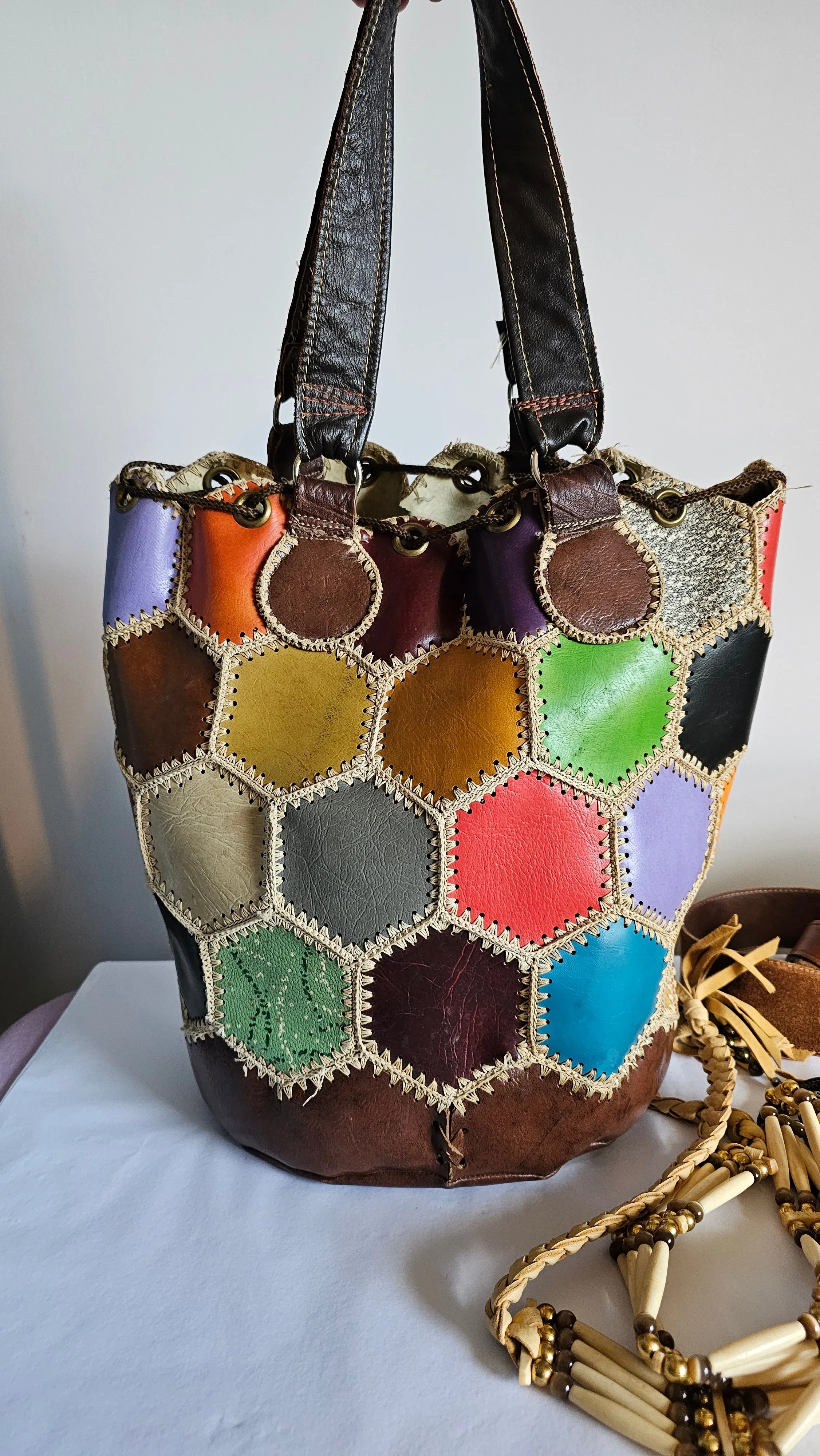 Vintage Amerileather Patchwork Shoulder Bag