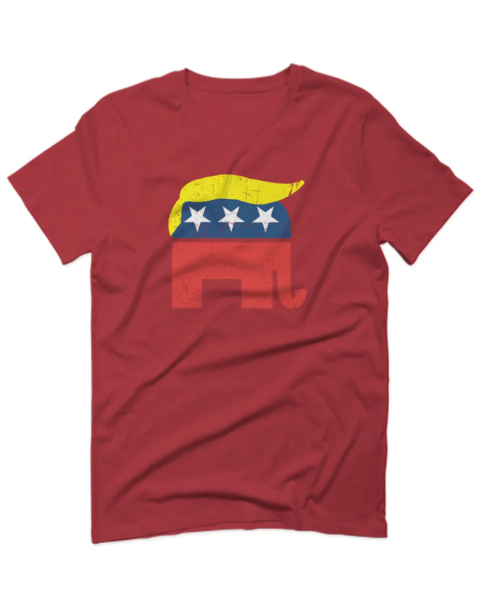 Vintage Elephant Republican Logo Trump Hair America For men T Shirt