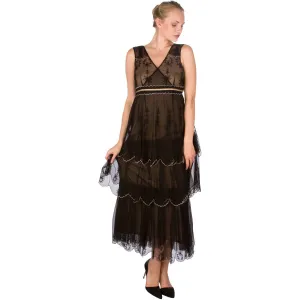 Vintage Inspired Empire Waist Party Dress in Black by Nataya - SOLD OUT
