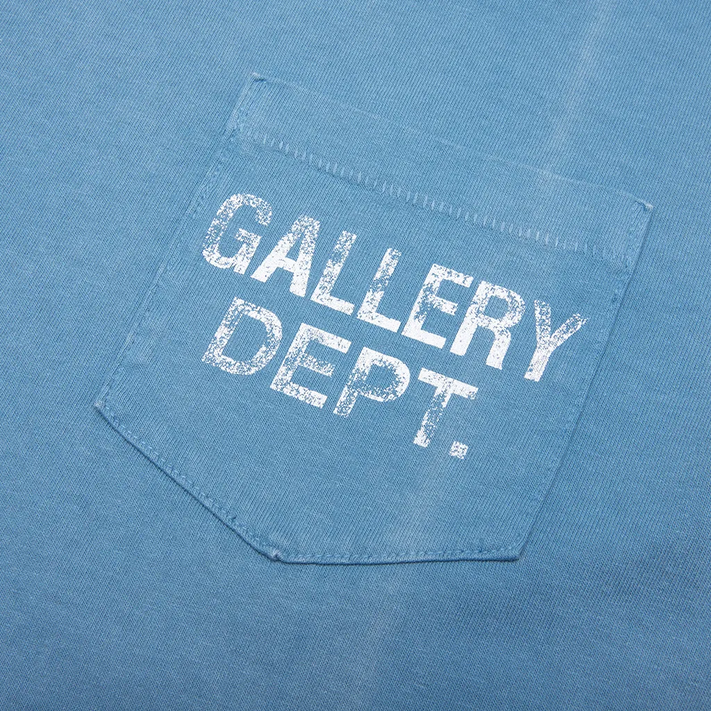 Vintage Logo Painted Tee - Dusty Blue