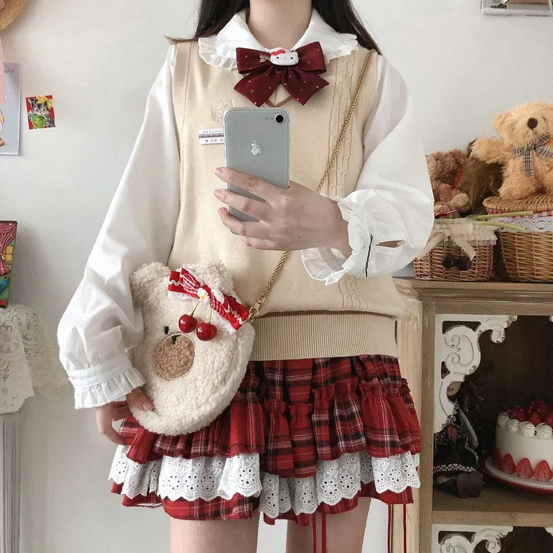 Vintage Plaid Lace Skirt UB99186