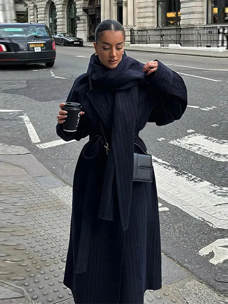 Vintage striped trench coat for women - Comfortable and versatile