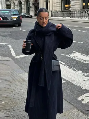 Vintage striped trench coat for women - Comfortable and versatile