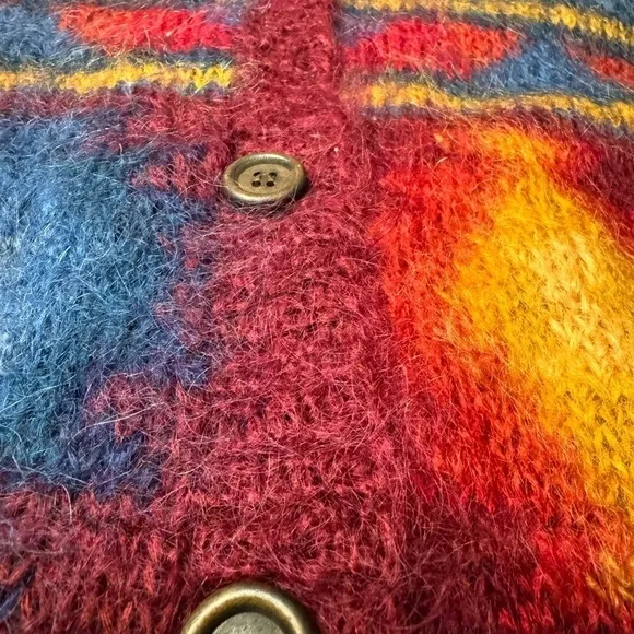 Vintage Susan Bristol Hand Knit Mohair Long Cardigan 1993 / large