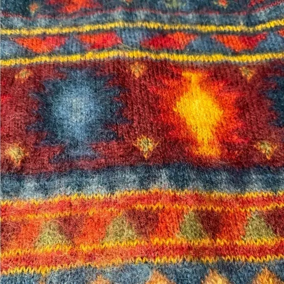 Vintage Susan Bristol Hand Knit Mohair Long Cardigan 1993 / large