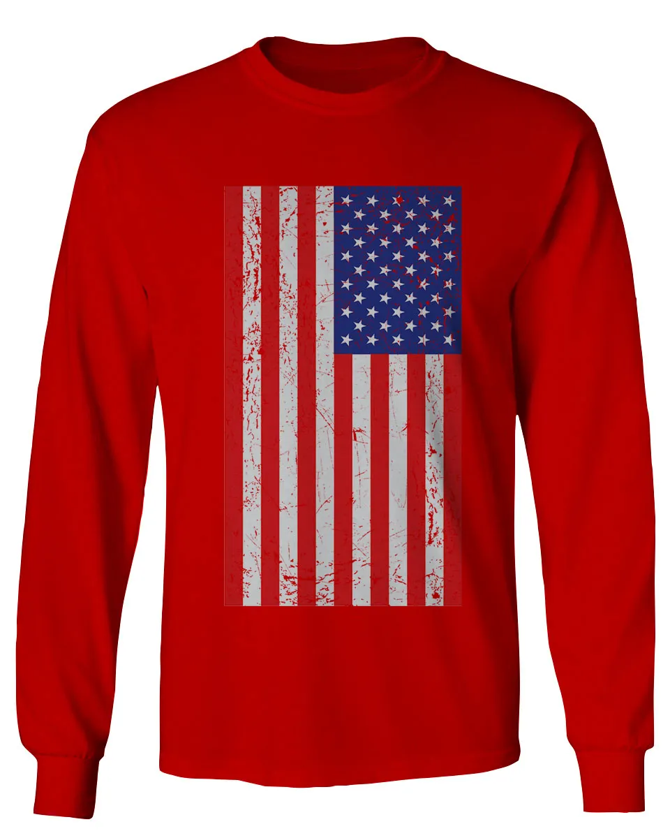 Vintage u.s. American Flag United States of America USA Proud mens Long sleeve t shirt