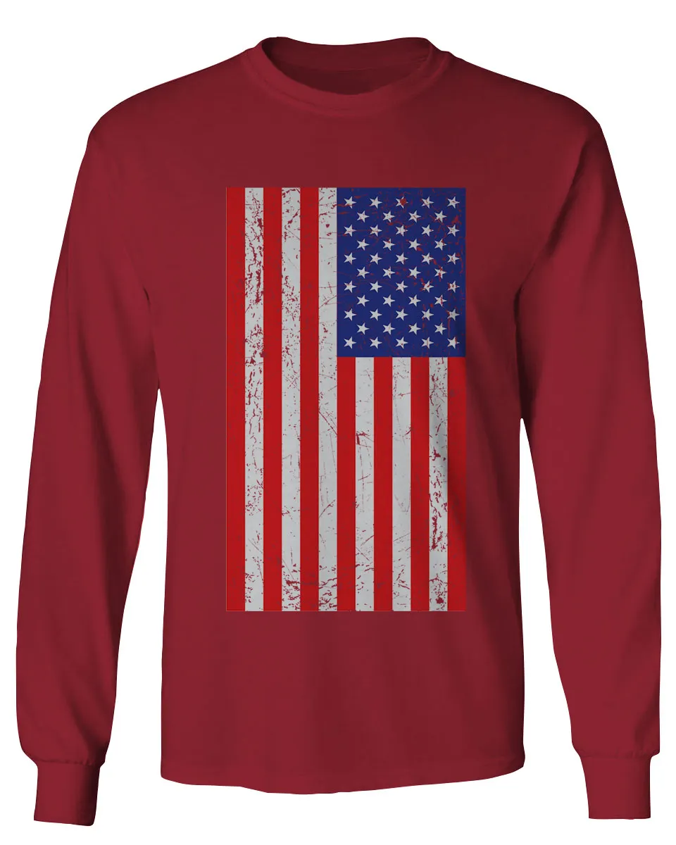 Vintage u.s. American Flag United States of America USA Proud mens Long sleeve t shirt
