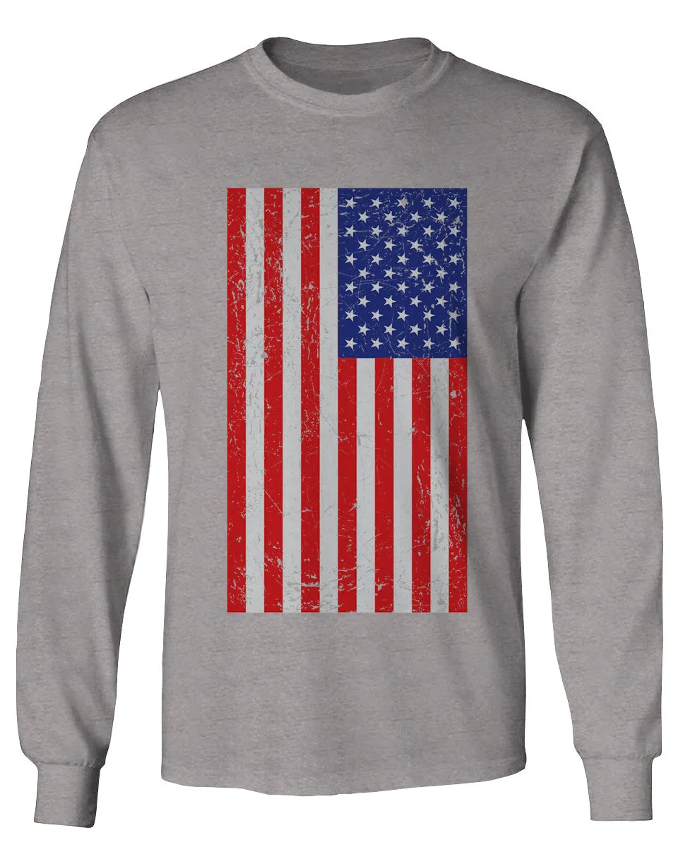 Vintage u.s. American Flag United States of America USA Proud mens Long sleeve t shirt