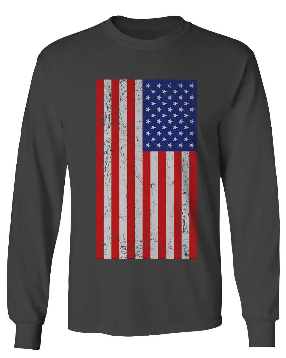 Vintage u.s. American Flag United States of America USA Proud mens Long sleeve t shirt