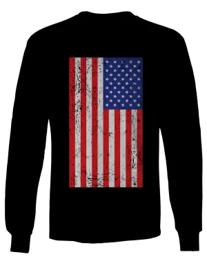Vintage u.s. American Flag United States of America USA Proud mens Long sleeve t shirt