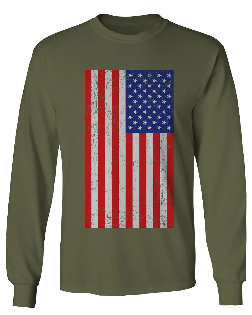 Vintage u.s. American Flag United States of America USA Proud mens Long sleeve t shirt