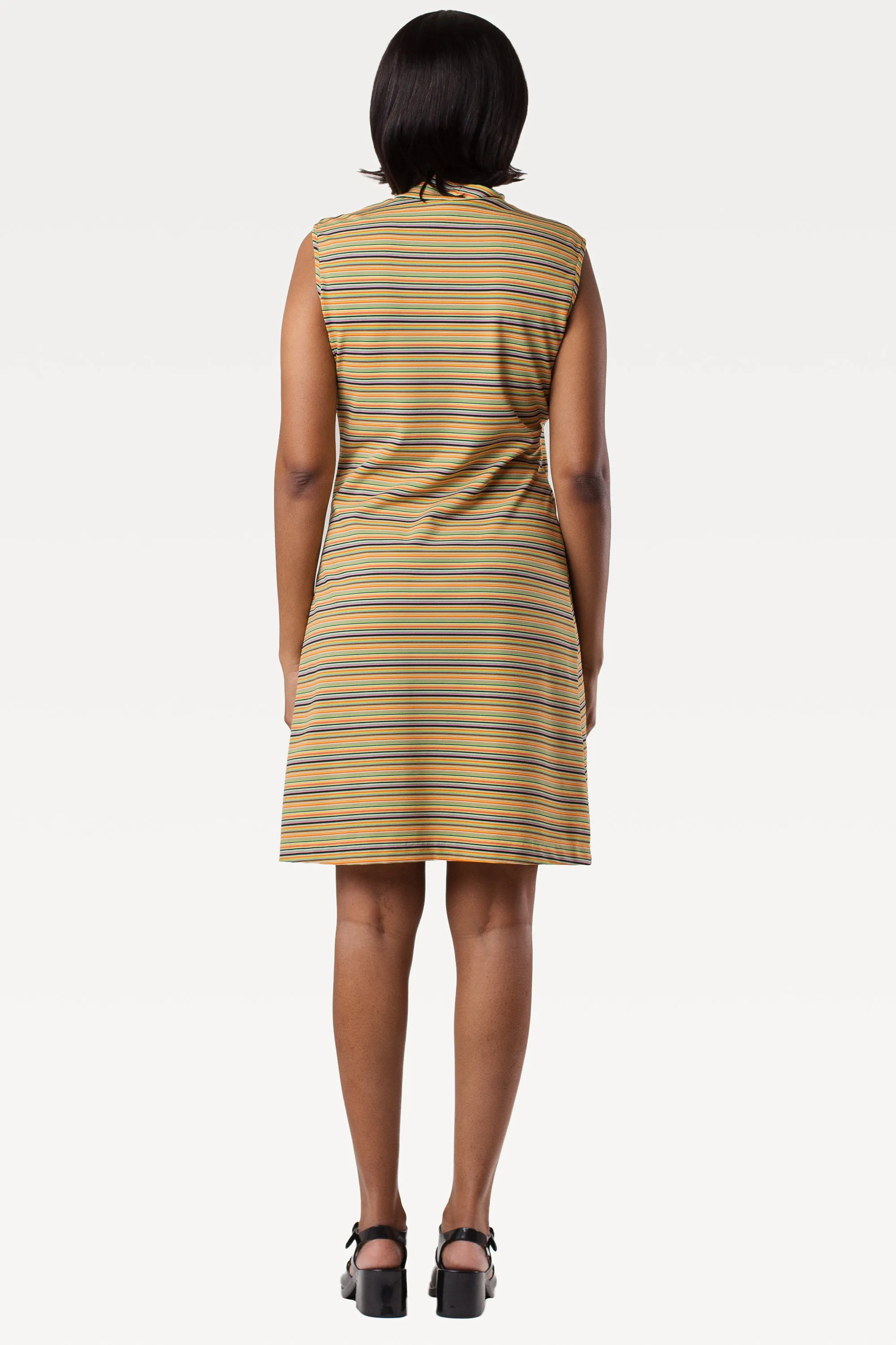 Vintage Y2K Green Stripe Mini Dress | S