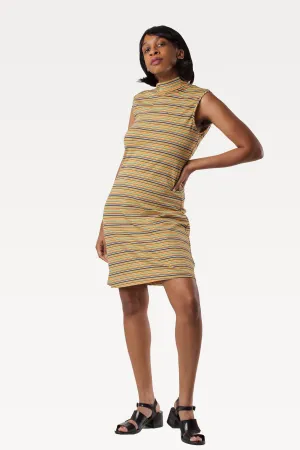 Vintage Y2K Green Stripe Mini Dress | S