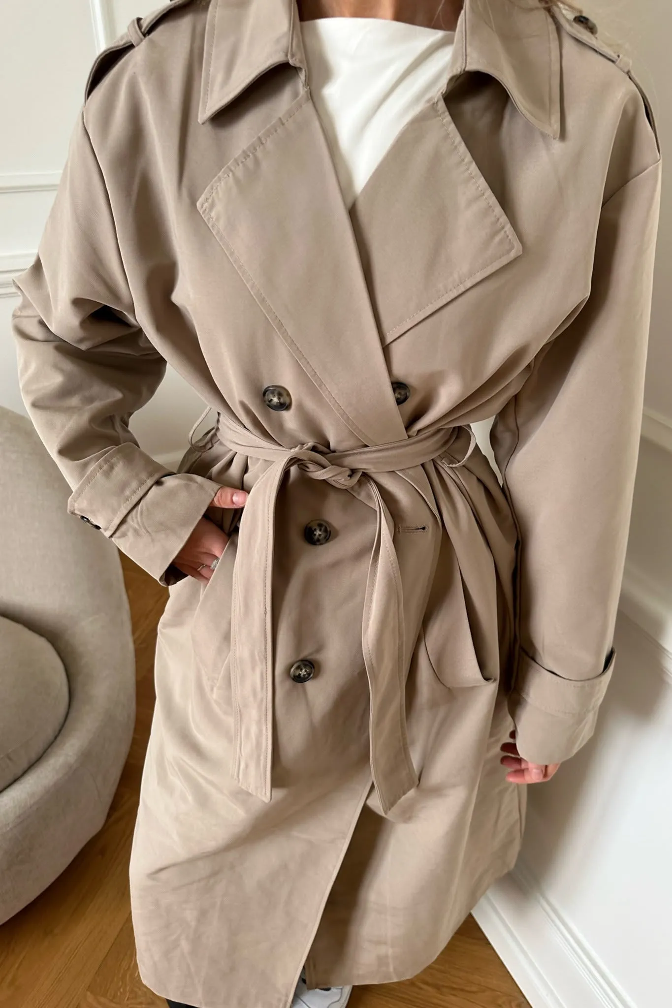 VMChloe Lang Trenchcoat - Beige