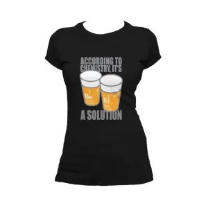 Weird Science Be-Er: It's A Solution Official Women's T-shirt (Black)