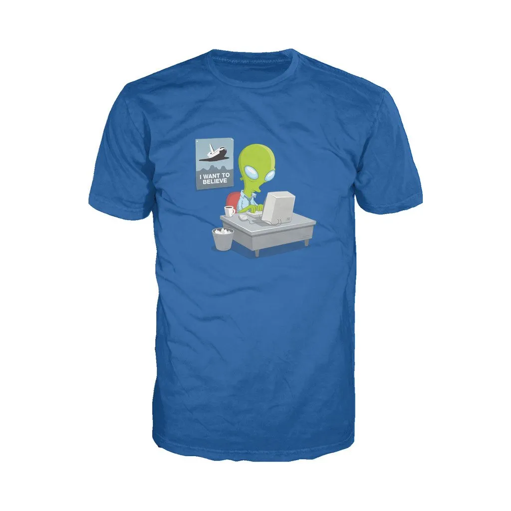 Weird Science I Want To Believe Official Men's T-shirt (Royal Blue)