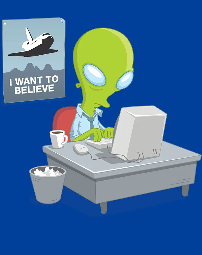 Weird Science I Want To Believe Official Men's T-shirt (Royal Blue)