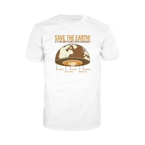 Weird Science Save The Earth - Chocolate Official Men's T-Shirt (White)