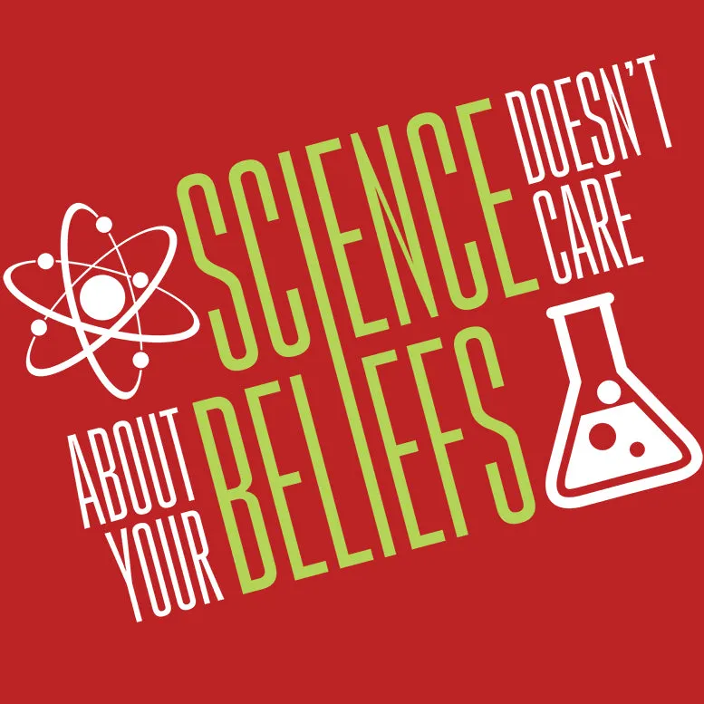 Weird Science Science Doesn't Care Official Women's T-shirt (Red)
