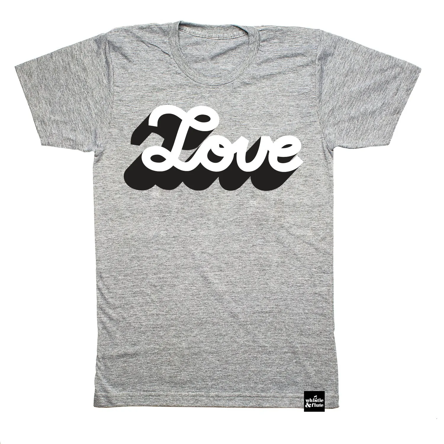 Whistle and Flute Love Script T-Shirt