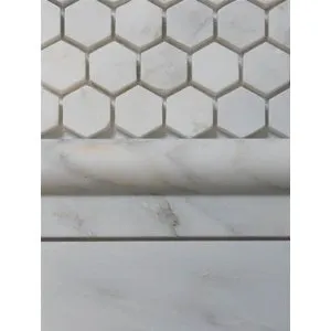 White Marble Hexagon 1x1 POLISHED Mosaic Tiles on 12x12 Sheet