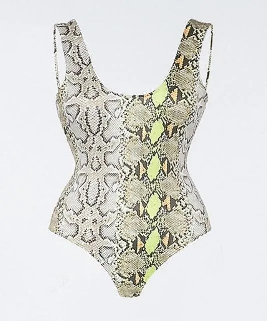 Wild Thang Snake Print Bodysuit